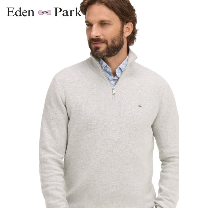 Eden Park Honeycomb 1/4 Zip Sweater Green