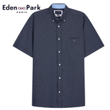 Eden Park Microprint Short Sleeve Shirt Navy