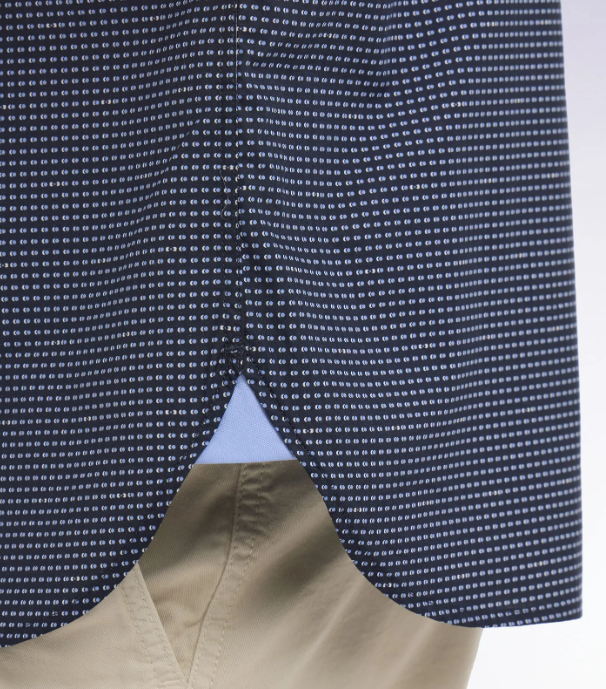 Eden Park Microprint Short Sleeve Shirt Navy