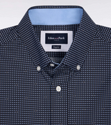 Eden Park Microprint Short Sleeve Shirt Navy