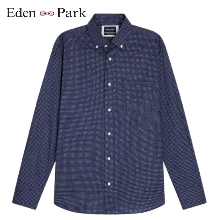 Eden Park Micro Bowtie Pattern Shirt Navy