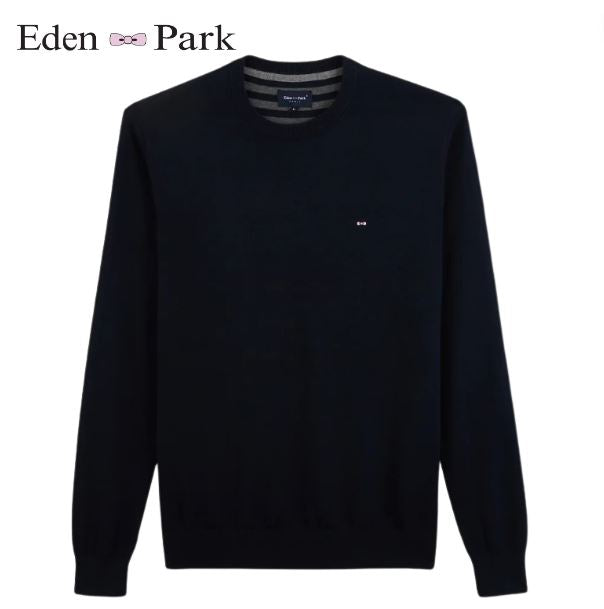 Eden Park Crew Neck Cotton Navy Knit Navy