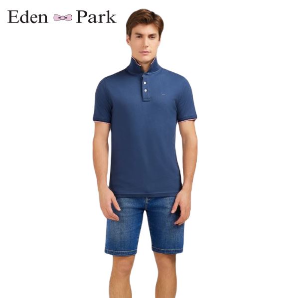 Eden Park Marine Rose Tipped Polo Blue