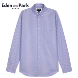 Eden Park Pinpoint Pink Stripe Shirt Blue