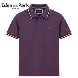 Eden Park Piqué Cotton Purple Poloshirt Purple