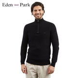Eden Park Classic Quarter Zip Black Knit Black