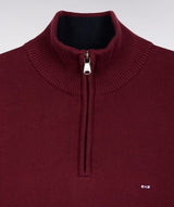 Eden Park Cotton Quarter Zip Wine Knit Wine