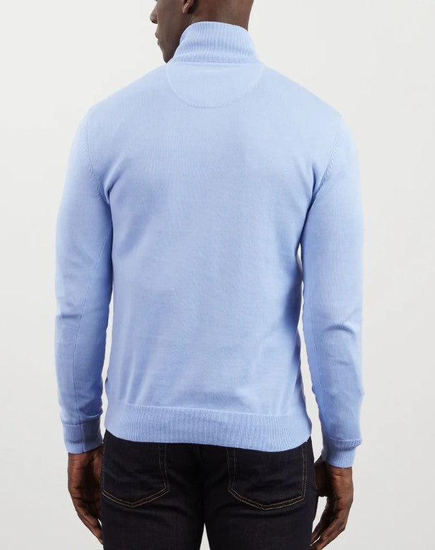 Eden Park Quarter Zip Sky Blue Knit Blue