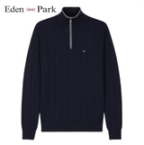 Eden Park Ribbed Quarter Zip Navy Knit Navy
