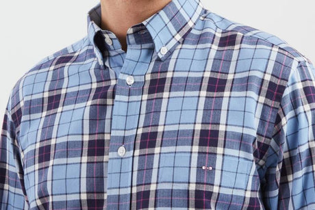 Eden Park Rebond Blue Check Shirt Blue