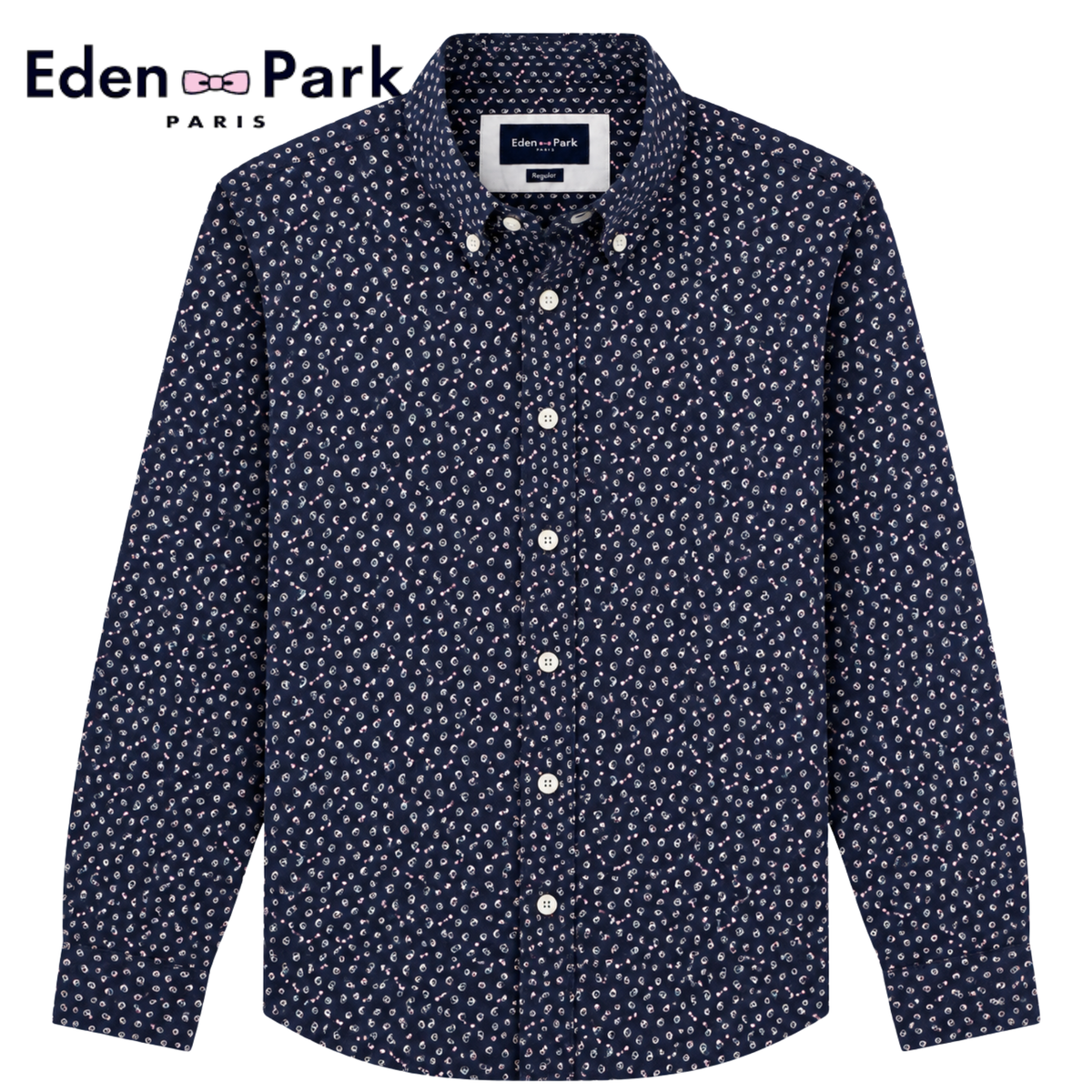 Eden Park Printed Navy Cotton Shirt Navy