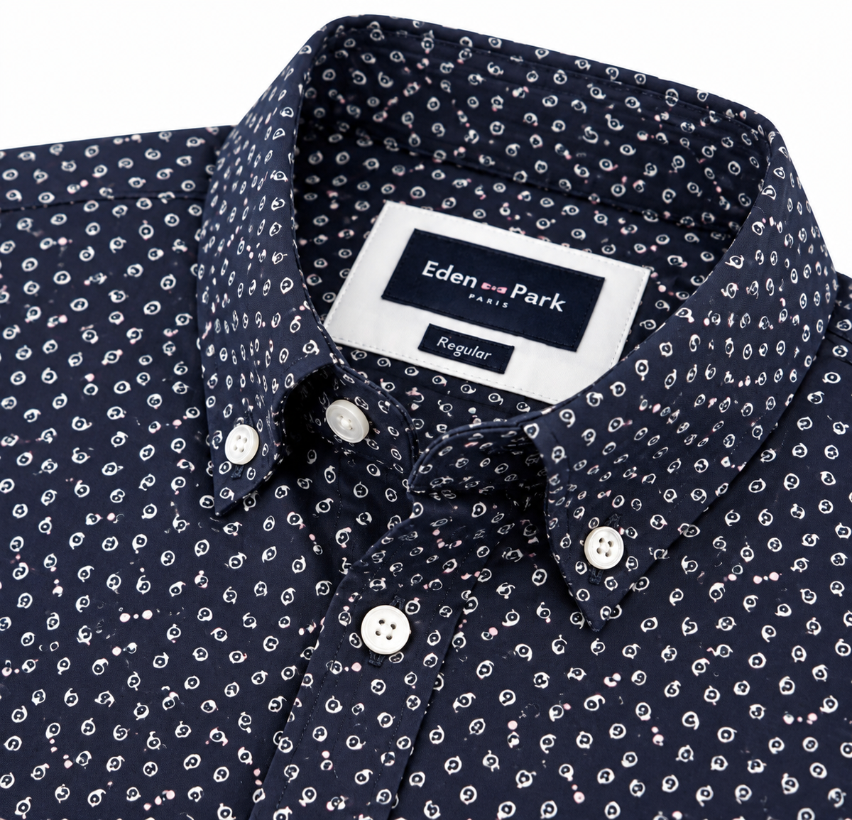 Eden Park Printed Navy Cotton Shirt Navy