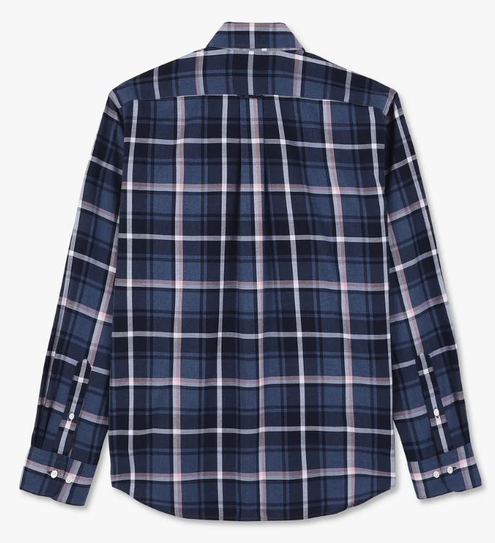Eden Park Soeur Navy & Pink Check Shirt Navy
