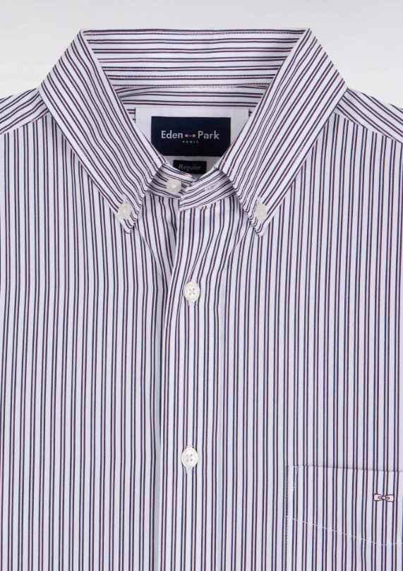 Eden Park Navy & Pink Stripe Shirt Navy