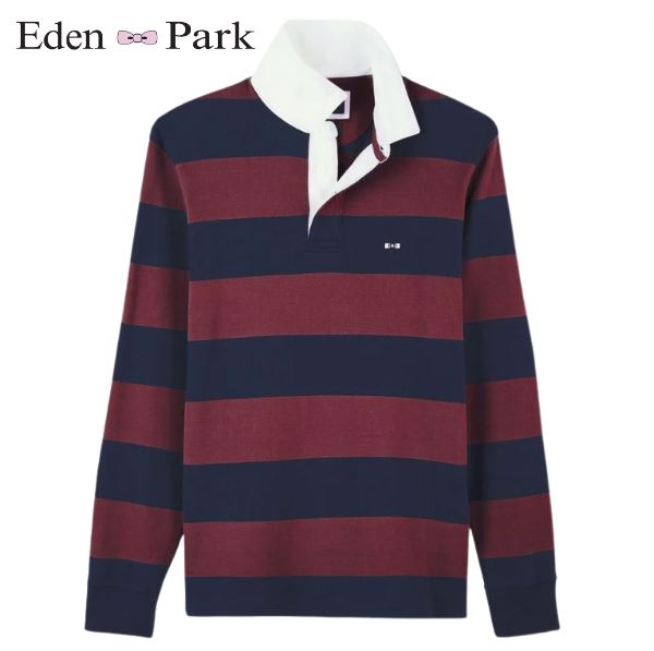 Eden Park Mailot Wine Stripe Rugby Shirt Wine
