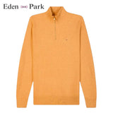 Eden Park Zip Neck Tobacco Sweater Brown