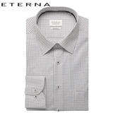 Eterna White Shirt With Gray Check White