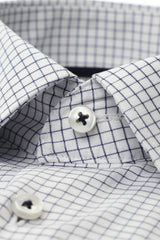 Eterna White Shirt With Gray Check White