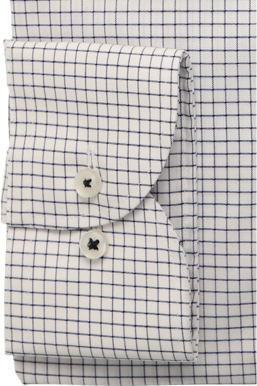 Eterna White Shirt With Gray Check White