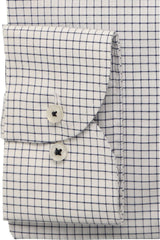 Eterna White Shirt With Gray Check White