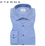 Eterna Blue Mini Check Formal Shirt Blue