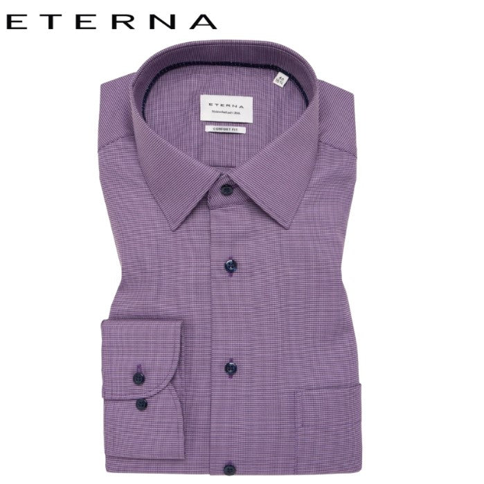 Eterna Structured Purple Square Print Purple