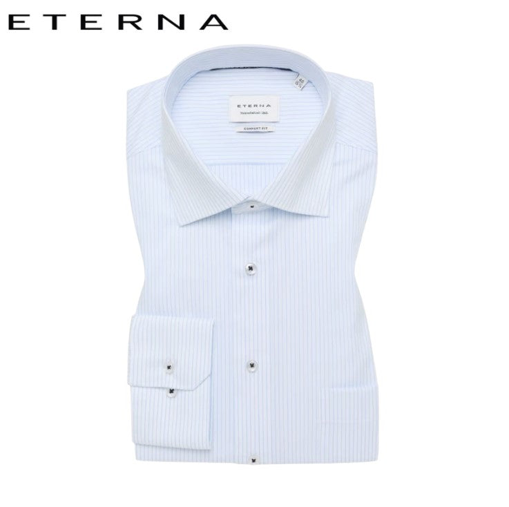 Eterna Xtall Stripe Shirt White