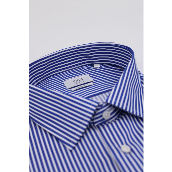 Eterna 1863 Royal Blue Stripe Shirt Blue