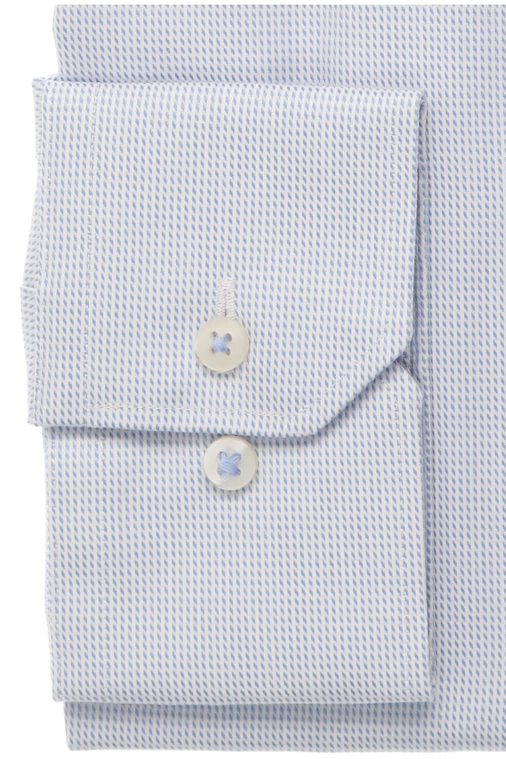 Eterna Light Blue Textured Twill Shirt Blue
