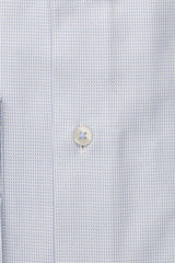 Eterna Light Blue Textured Twill Shirt Blue