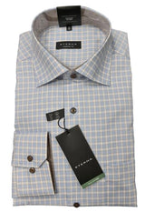Eterna Blue Lg Check Shirt Blue