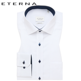 Eterna White With Navy Trim Shirt White