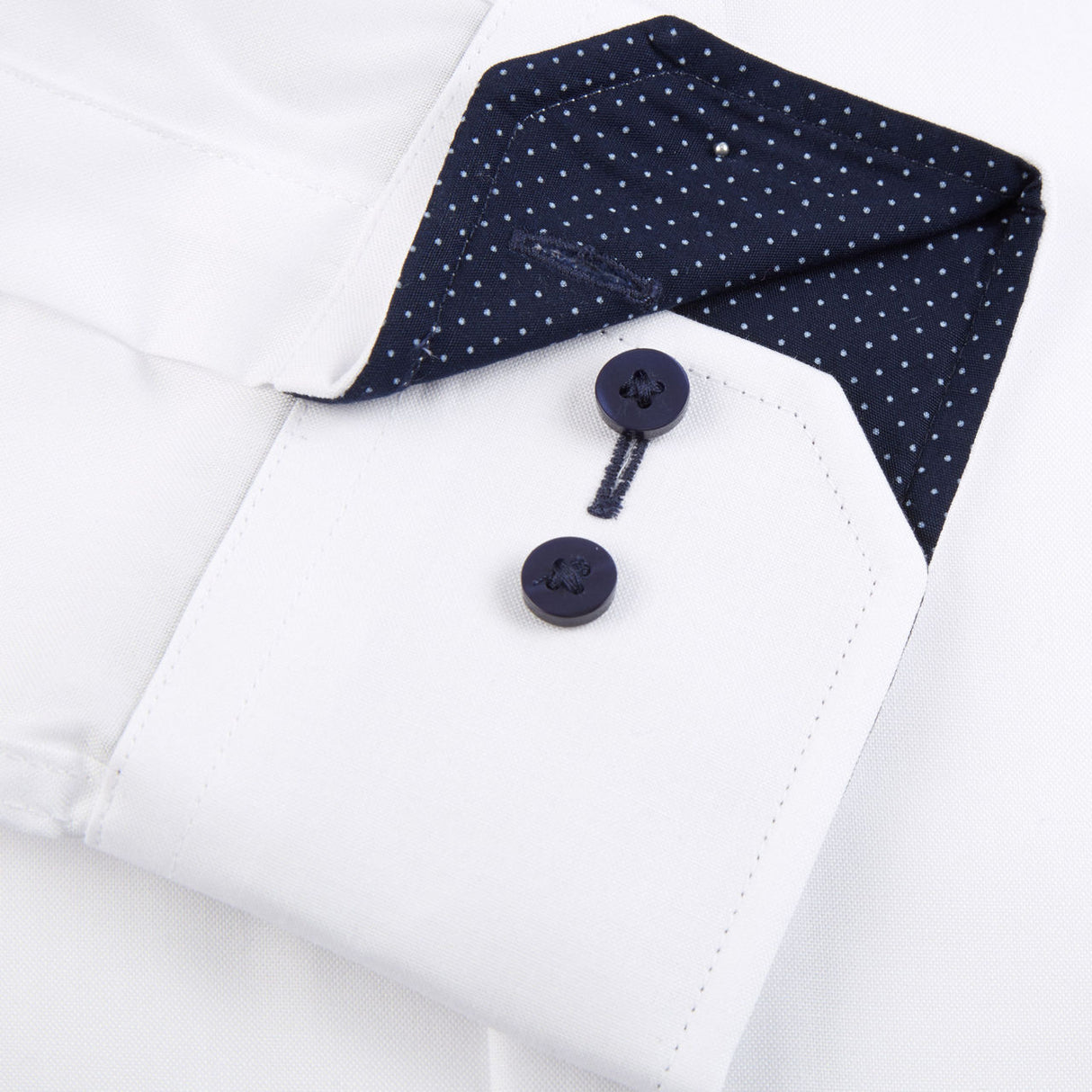 Eterna White With Navy Trim Shirt White
