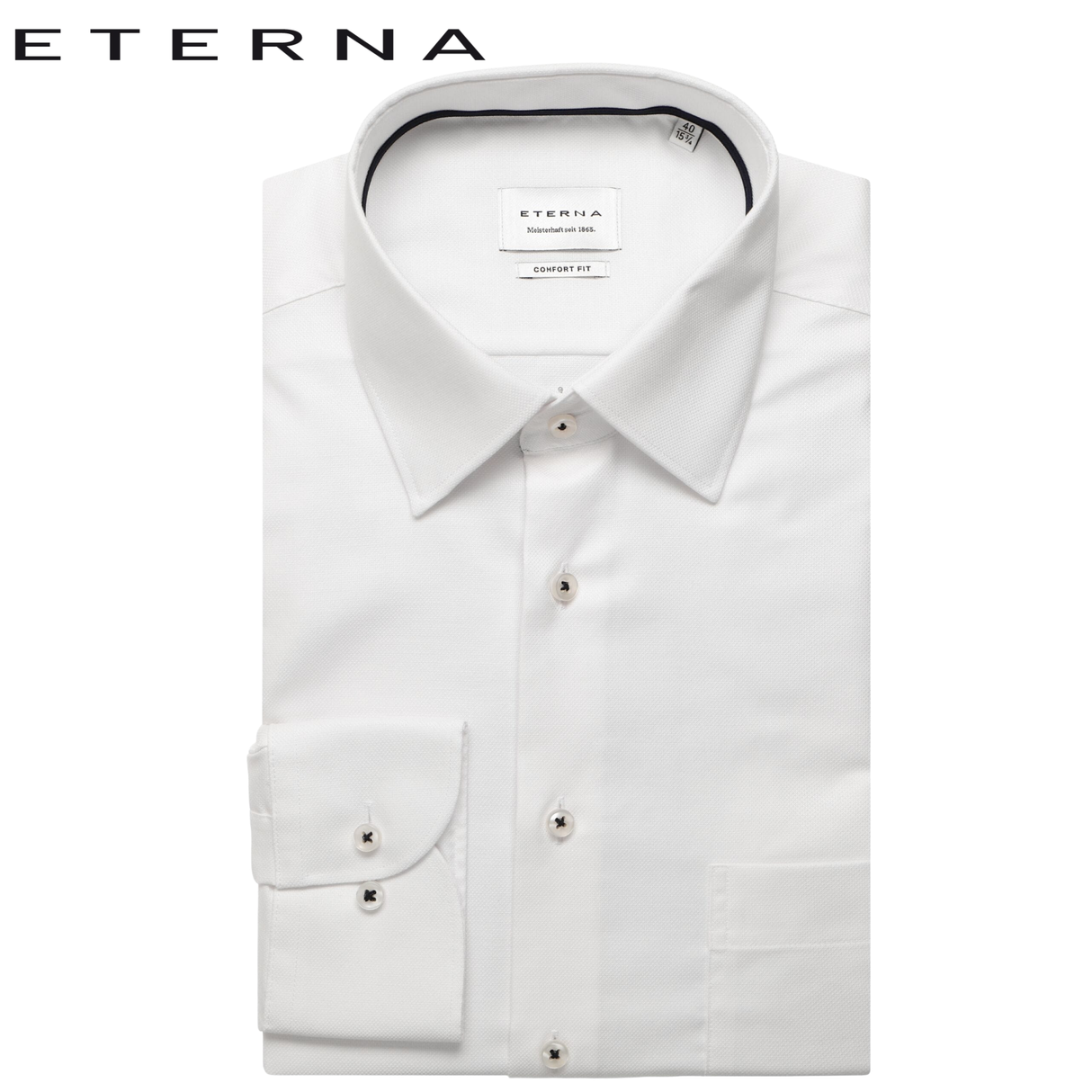Eterna White Twill L/S Formal Shirt White