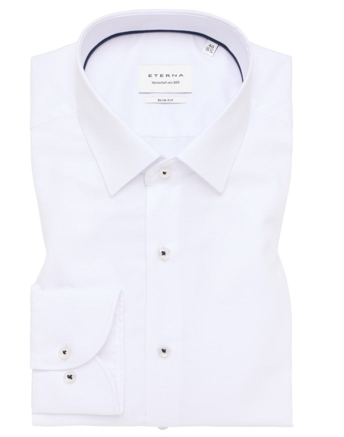 Eterna White Twill L/S Formal Shirt White