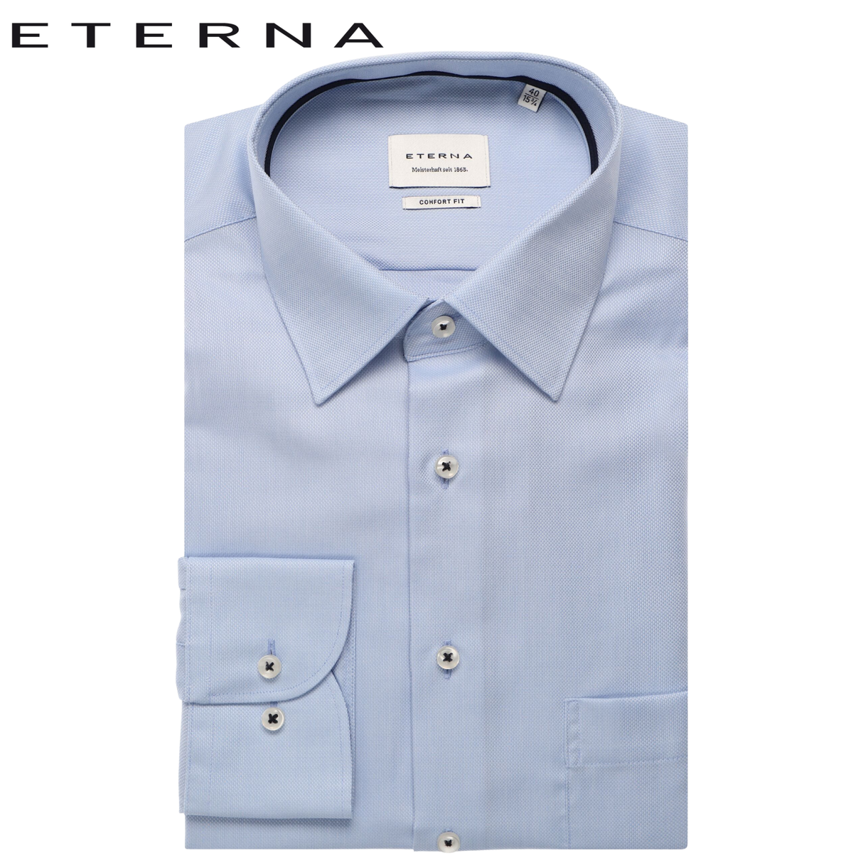 Eterna Light Blue Textured Formal Shirt Blue
