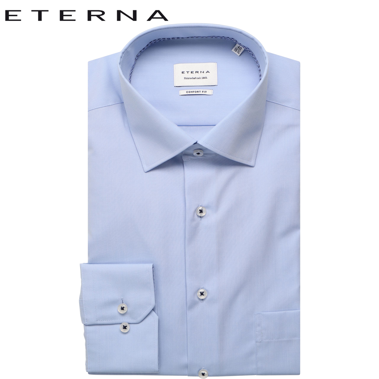Eterna Light Blue Aqua Ton Formal Shirt Blue