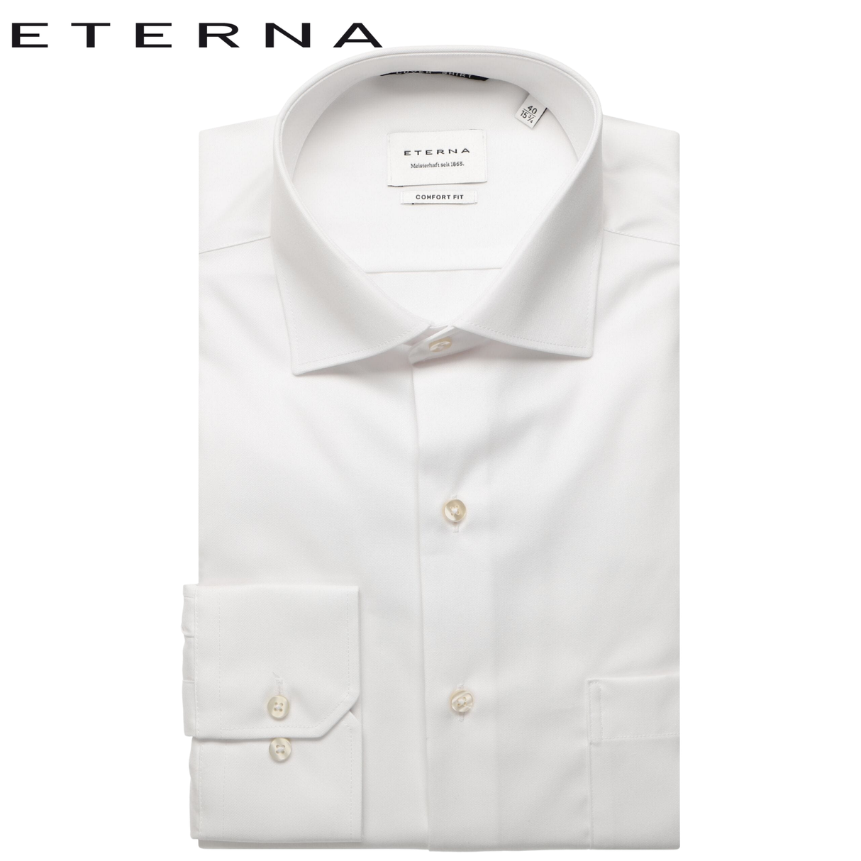 Eterna Classic White Twill Shirt White