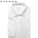 Eterna White Twill Double Cuff Shirt White