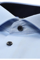 Eterna Light Blue With Navy Trim Shirt Blue