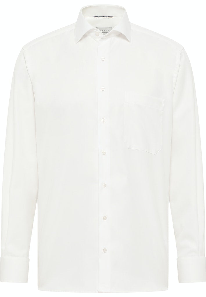 Eterna Off White Opaque Cover Shirt Beige