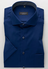 Eterna Twill Blue Short Sleeve Shirt Blue