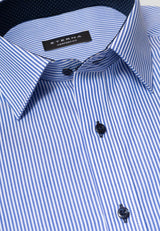 Eterna Blue Pin Stripe Shirt Blue
