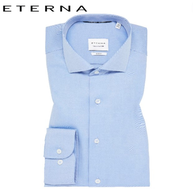 Eterna Classic Twill Blue Shirt Blue