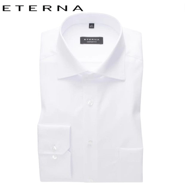 Eterna Classic White Twill Shirt White