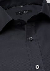 Eterna Dark Black Twill Shirt Black