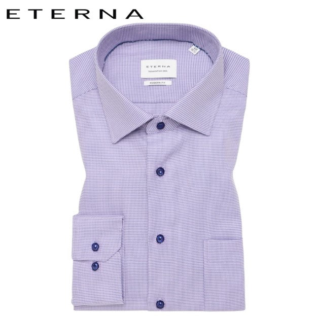 Eterna Lilac Diamond Twill Shirt Purple