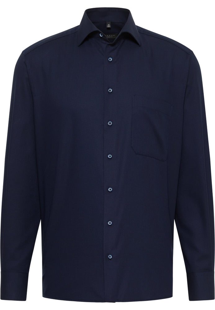 Eterna Dark Navy Twill Shirt Navy