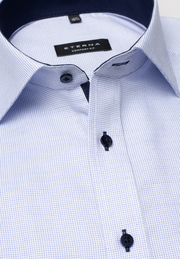 Eterna Light Blue Fleck Shirt Blue