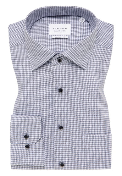 Eternas Blue Structured Print Shirt Blue